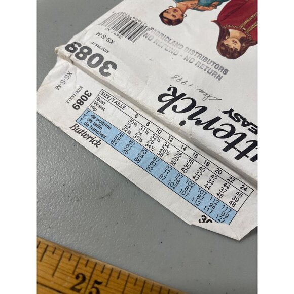 Butterick 3089 Miss Pattern Size XS Small Medium Caftan and Pants Vintage UNCUT - Picture 5 of 7